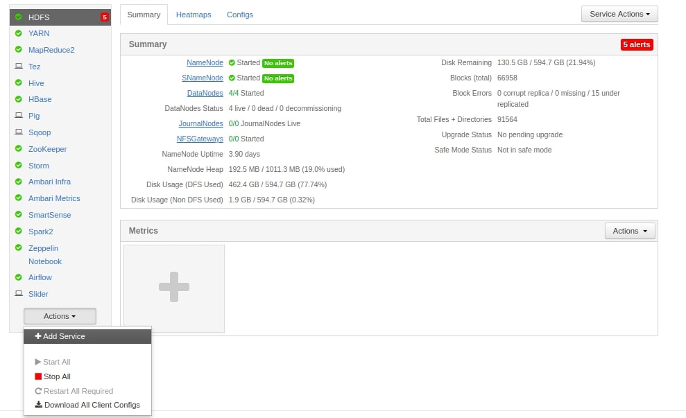 alt HDP Ambari Dashboard